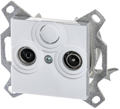 Розетка TV+R Оконечная без рамки ABB EPJ Levit 1-м. белый картинка